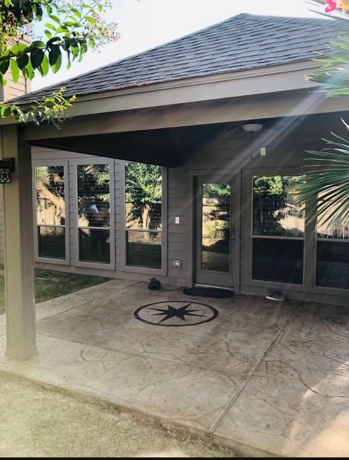 Cover Patio Three Side, Two Columns, CHR Builder Cover Patio & Landscaping project in Katy/Houston area, TX
