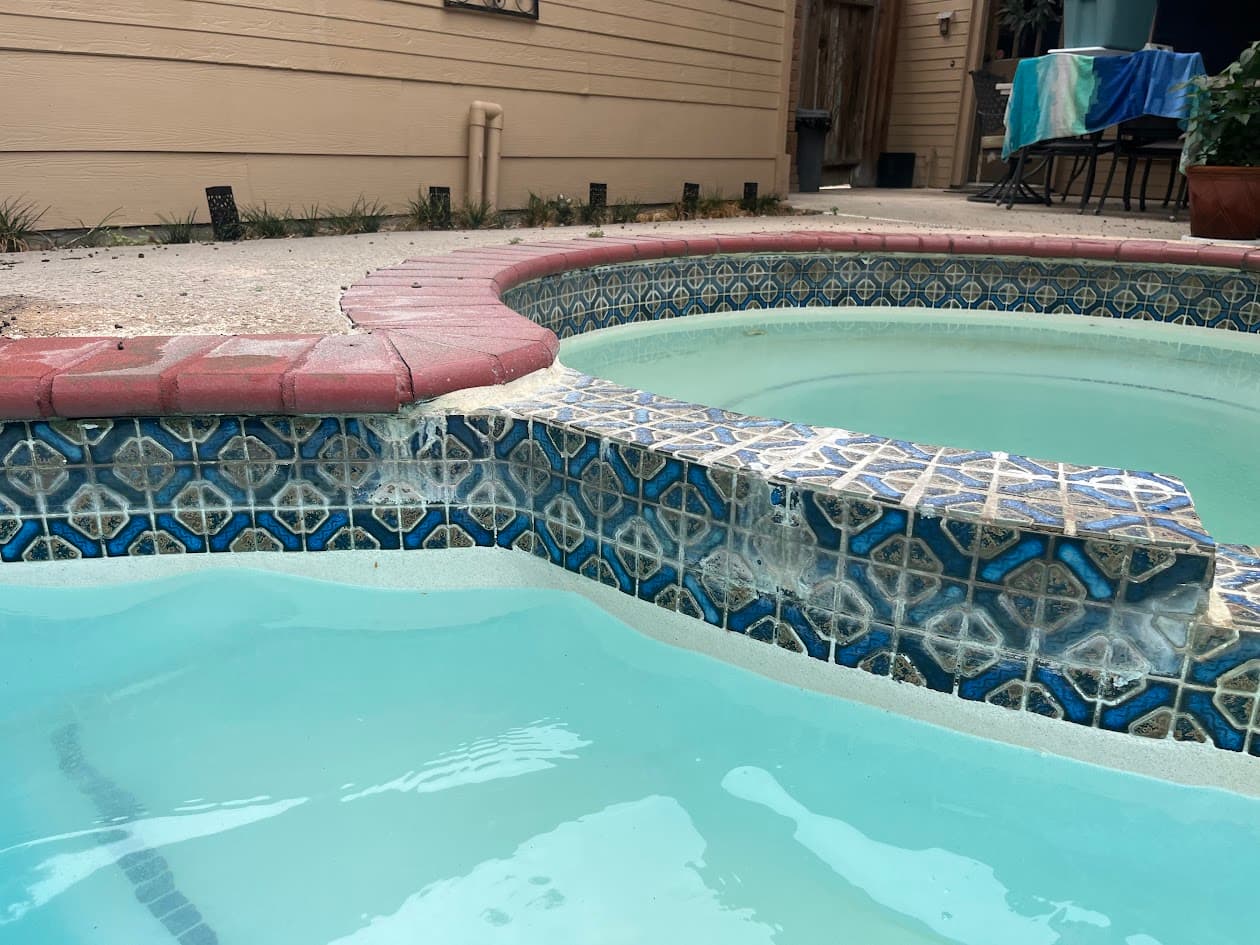Coping Tile and Sandblast, CHR Builder Sandblasting project in Katy/Houston area, TX