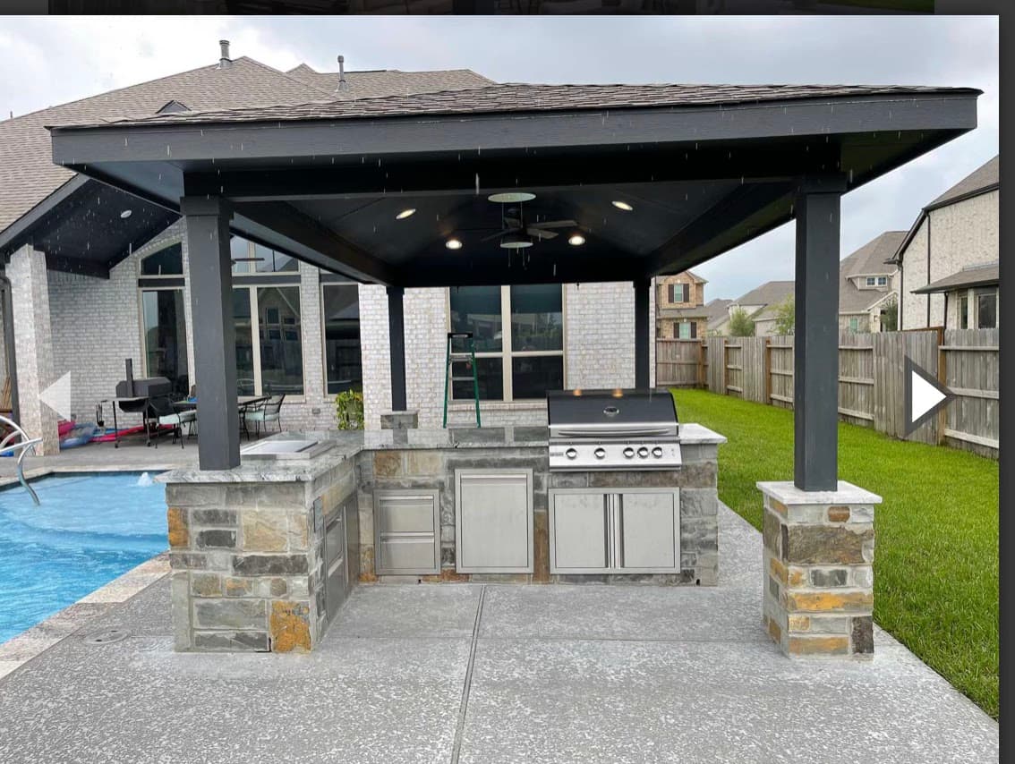 Cover Patio in the Pool Area, CHR Builder Cover Patio & Landscaping project in Katy/Houston area, TX