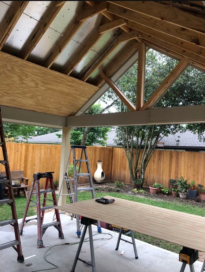 Cover Patio Two Side, Four Columns, CHR Builder Cover Patio & Landscaping project in Katy/Houston area, TX