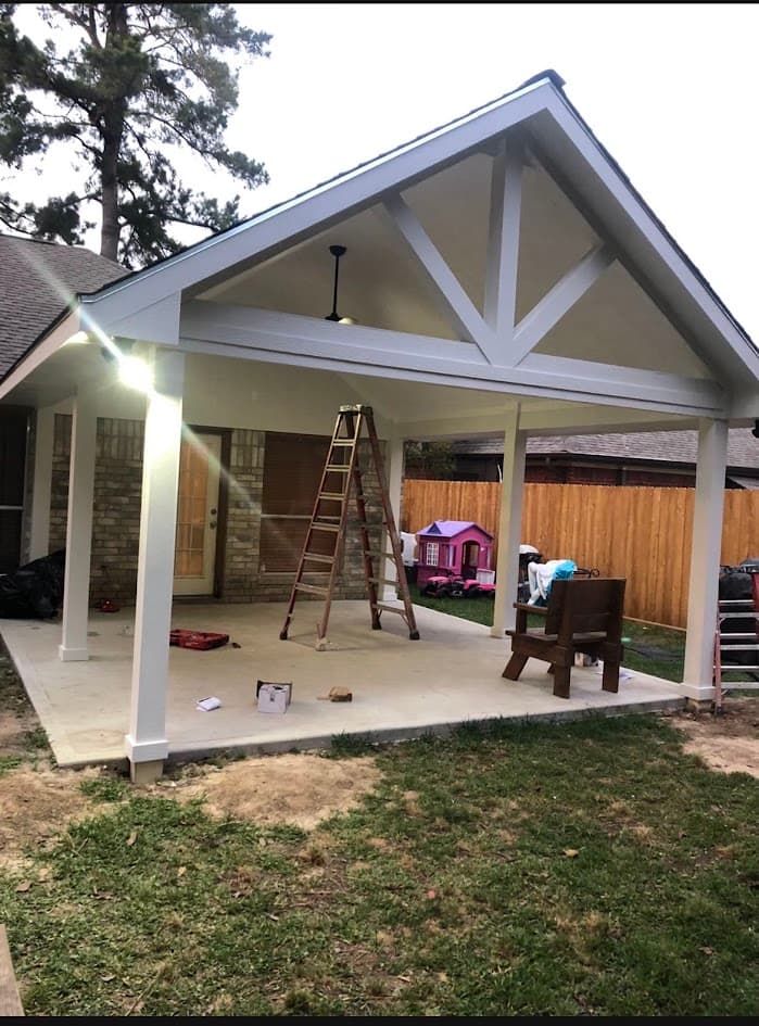Cover Patio Two Side, Four Columns, CHR Builder Cover Patio & Landscaping project in Katy/Houston area, TX