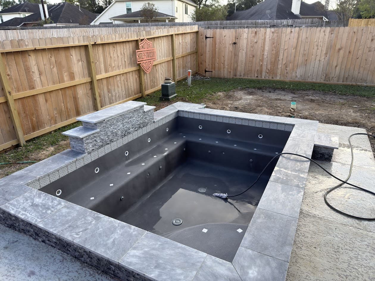 Custom 10x15 Spa Construction, Tomball TX, CHR Builder New Build project in Tomball, TX