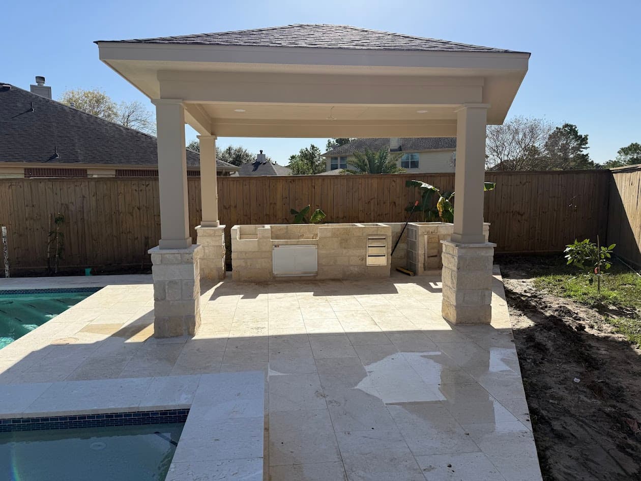 Covered Patio and Grill, Katy TX, CHR Builder Cover Patio & Landscaping project in Katy, TX