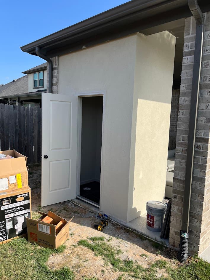 Functional and Elegant: Poolside Bathroom Construction, CHR Builder Renovation project in Katy/Houston area, TX