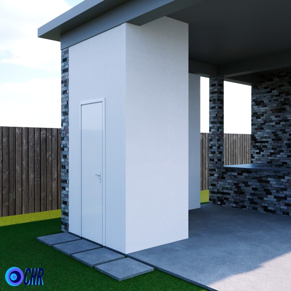 Functional and Elegant: Poolside Bathroom Construction, CHR Builder Renovation project in Katy/Houston area, TX