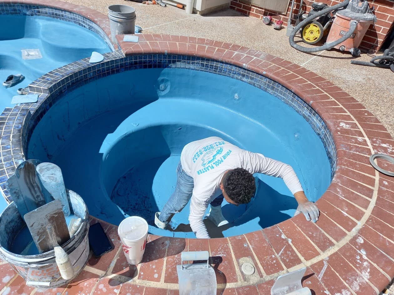 Plaster Pool Resurfacing and Acid Wash, CHR Builder Renovation project in Katy/Houston area, TX