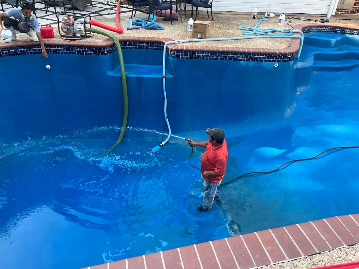 Plaster Pool Resurfacing and Acid Wash, CHR Builder Renovation project in Katy/Houston area, TX