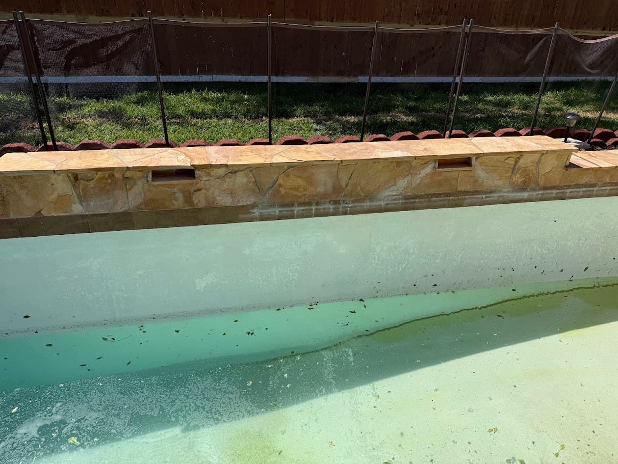 Pool Tile Cleaning, Sandblasting and Acid Wash, CHR Builder Sandblasting project in Katy/Houston area, TX