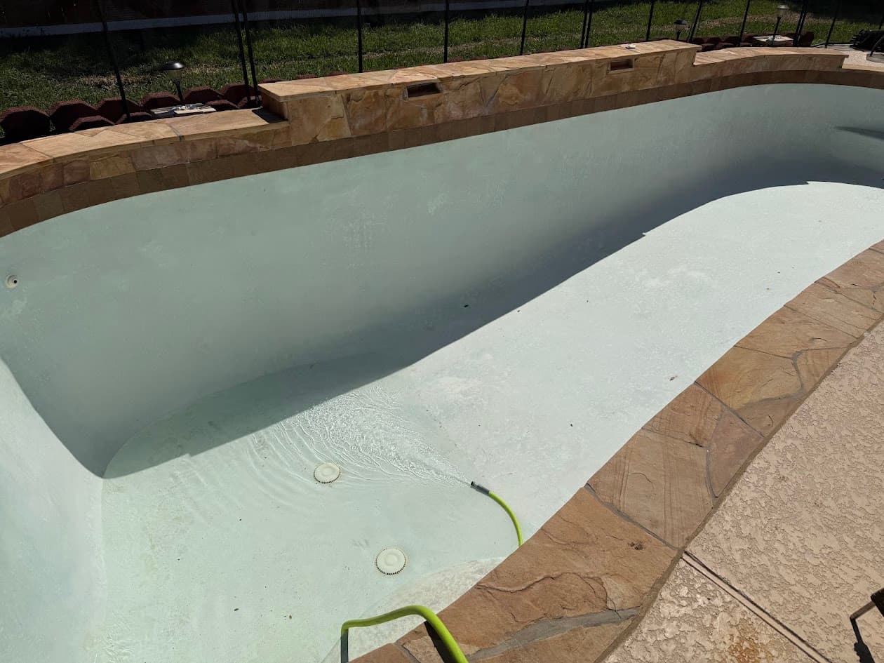 Pool Tile Cleaning, Sandblasting and Acid Wash, CHR Builder Sandblasting project in Katy/Houston area, TX