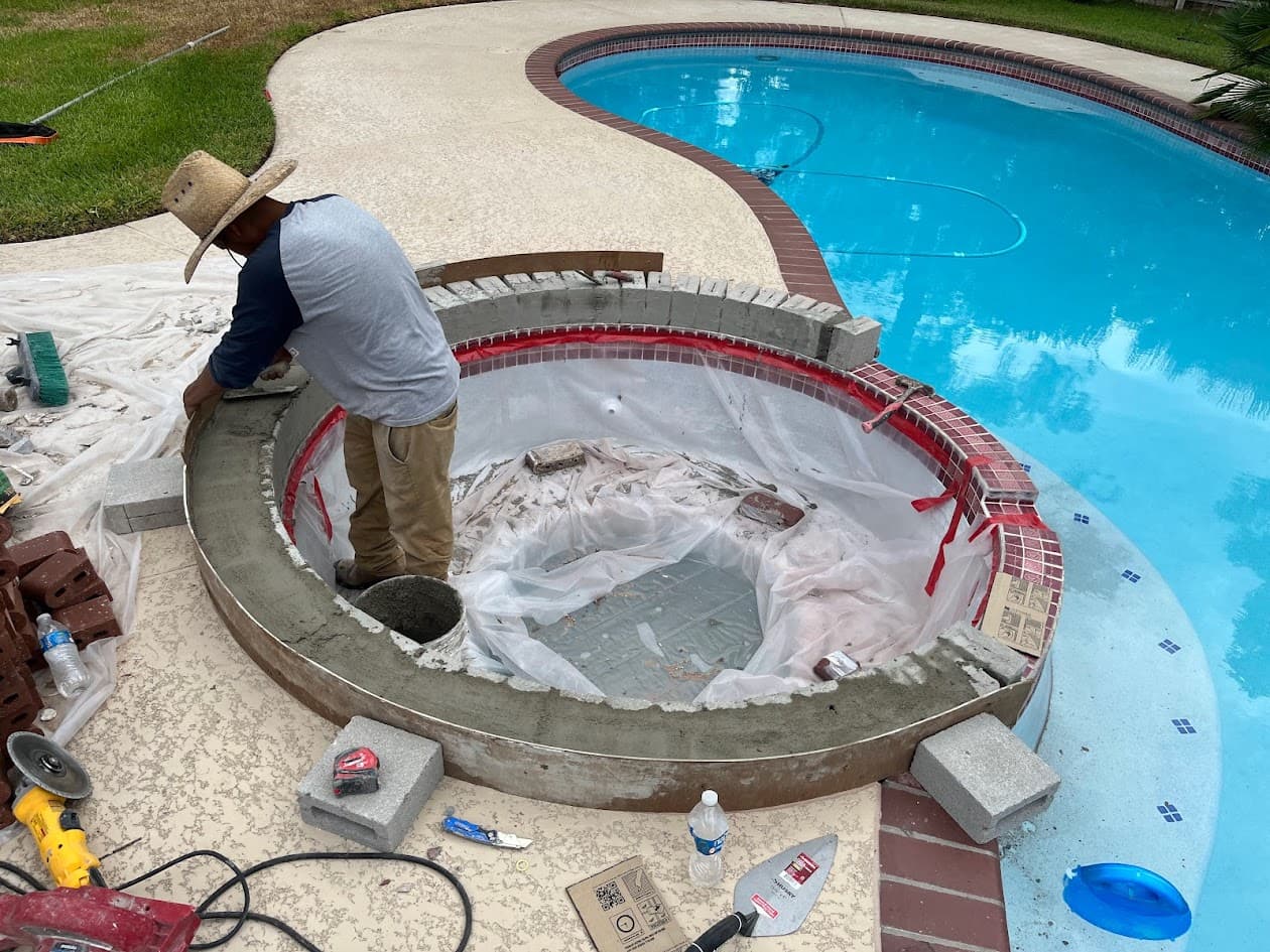 Spa Leveling and Sand Blasting, Recent Project, CHR Builder Renovation project in Katy, TX