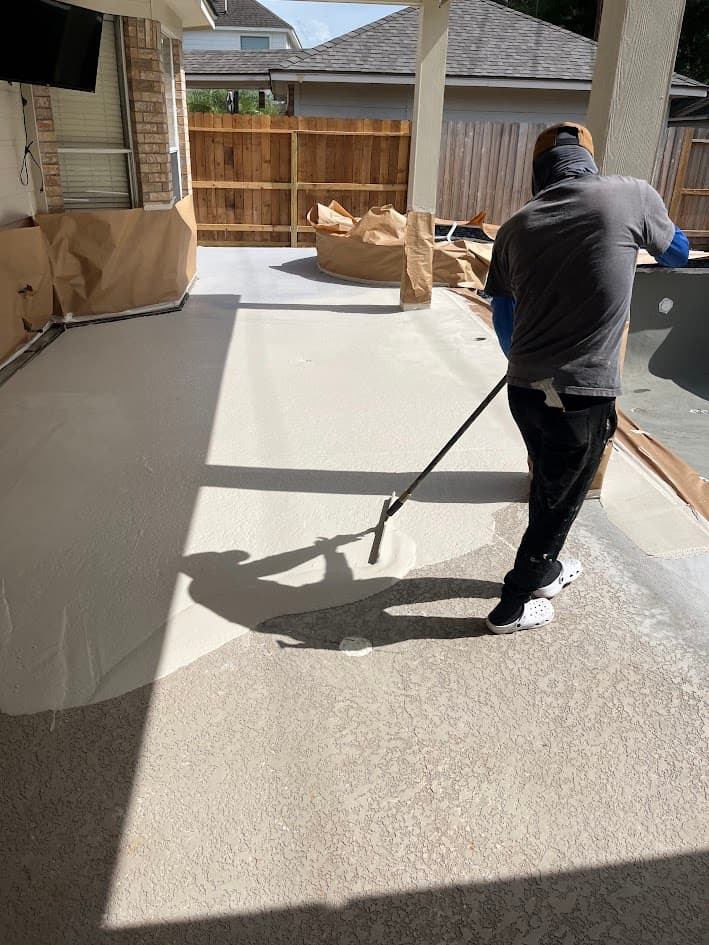 Replaster Pool Leveling New Tile Coping Skimmers and Spray Deck, CHR Builder Renovation project in Katy/Houston area, TX