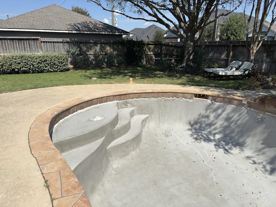 Transforming Stone Tiles, Pool and Jacuzzi Renovation, Katy TX, CHR Builder Sandblasting project in Katy, TX