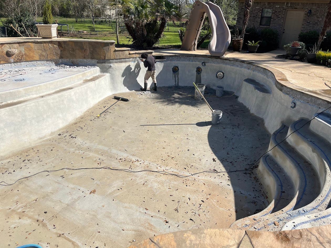 Pool and Deck Cover and Restoration, CHR Builder Renovation project in Katy/Houston area, TX