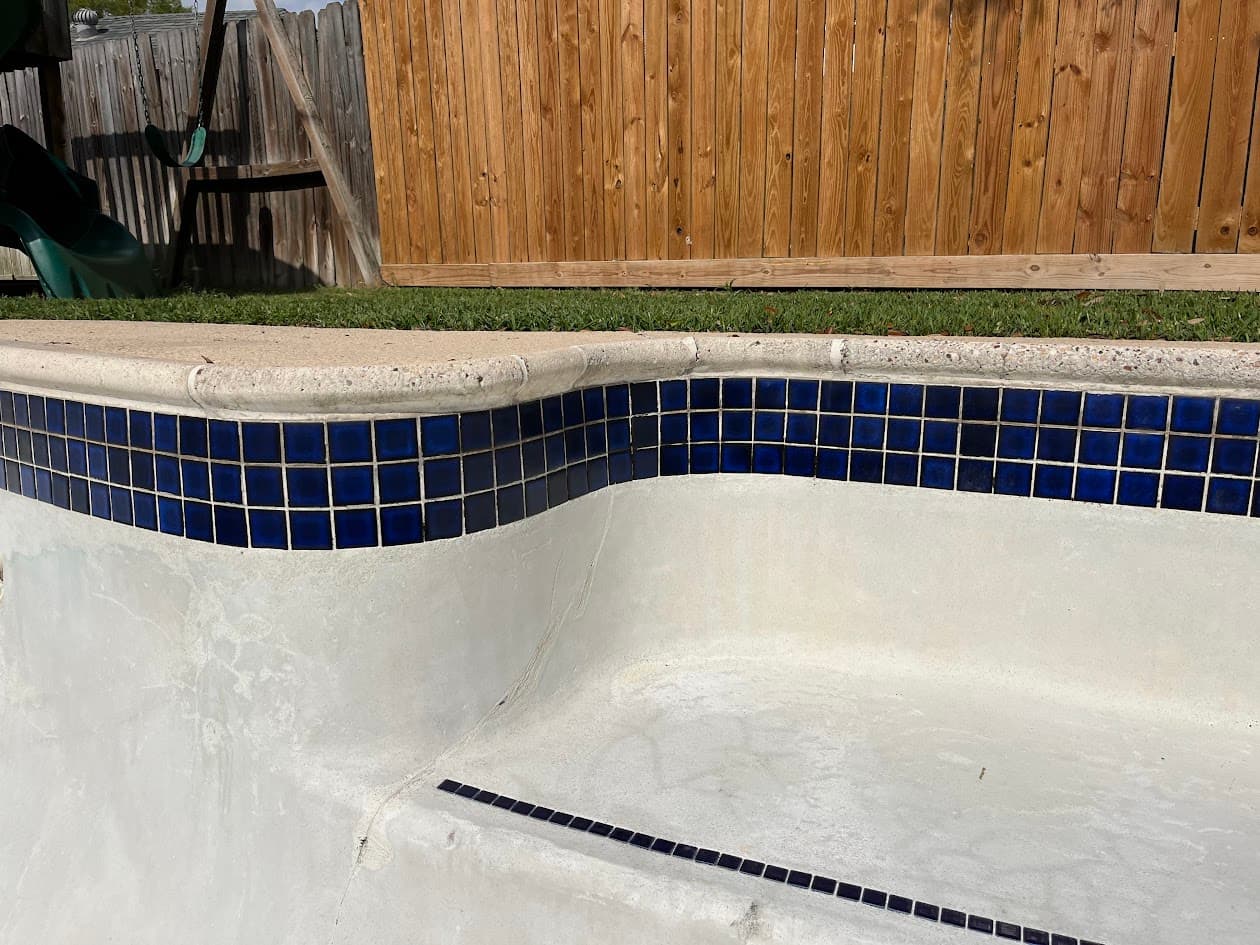 Pool Tile, Like New with Sandblasting System, CHR Builder Sandblasting project in Katy/Houston area, TX