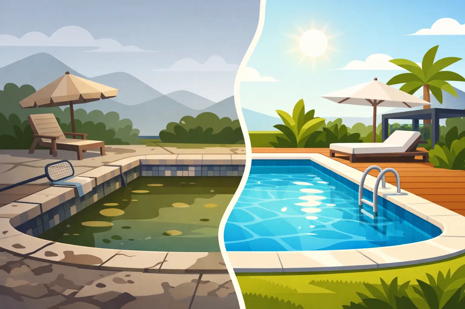 Pool Renovation Before and After Ideas in Katy and Houston TX