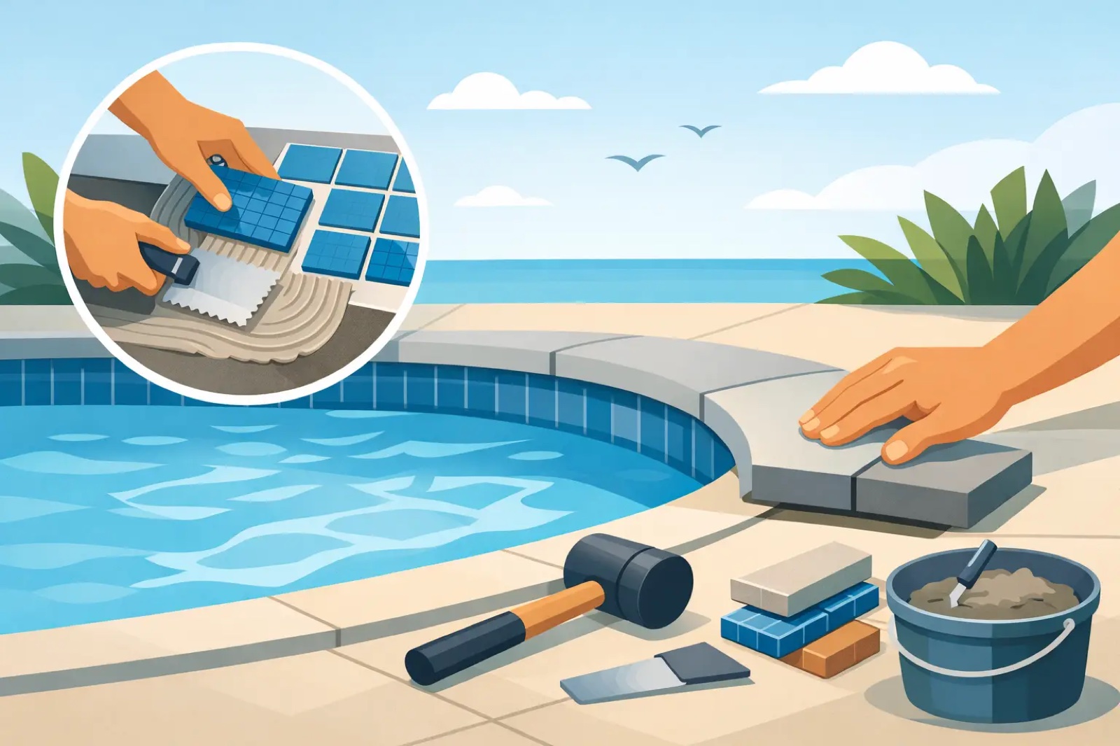 Pool Tile and Coping Replacement in Houston TX