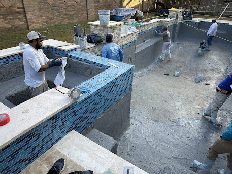 Custom Pool with Spa Construction, Katy TX, CHR Builder New Build project in Katy, TX