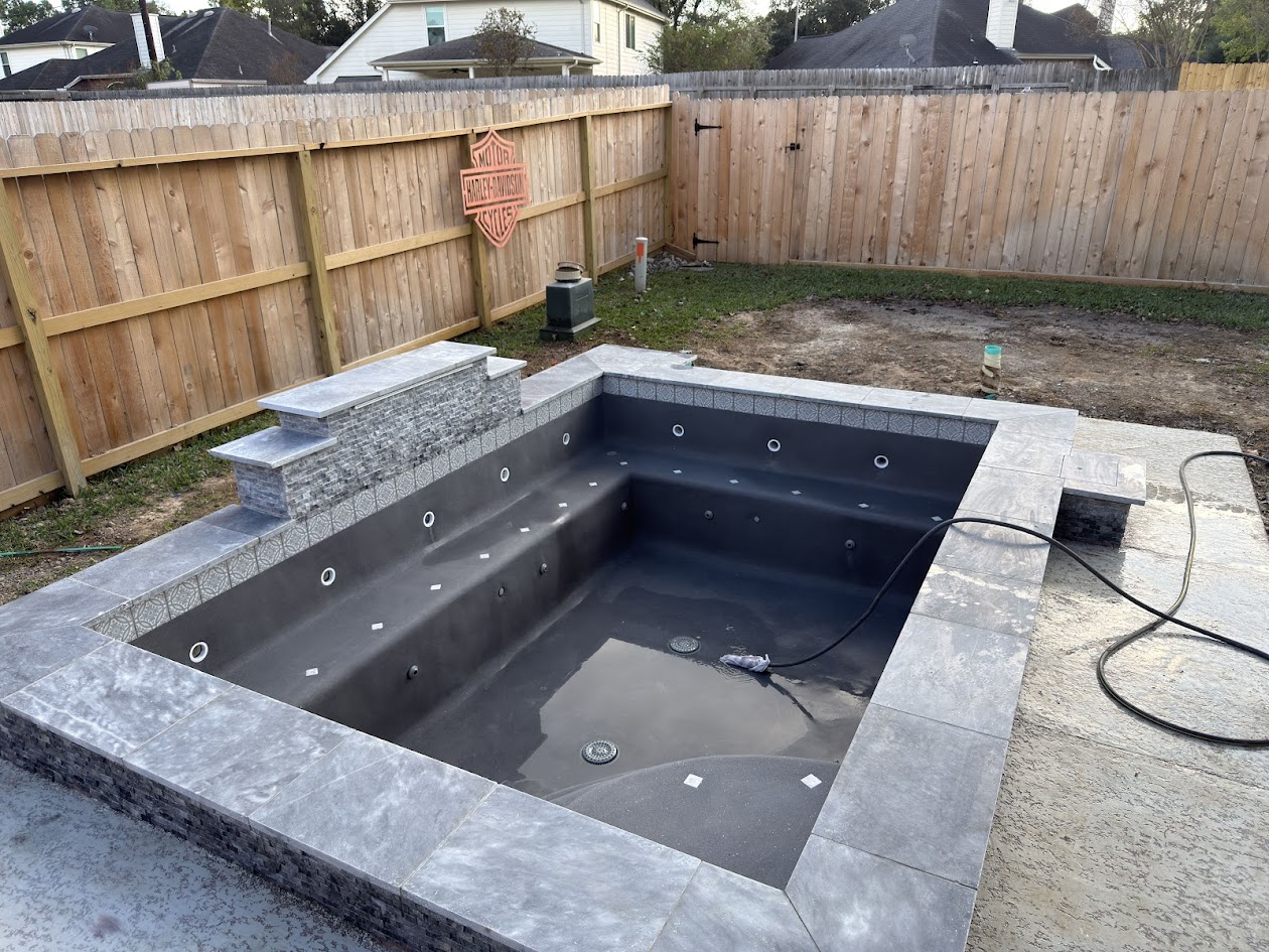 Custom 10x15 Spa Construction, Tomball TX, CHR Builder New Build project in Tomball, TX