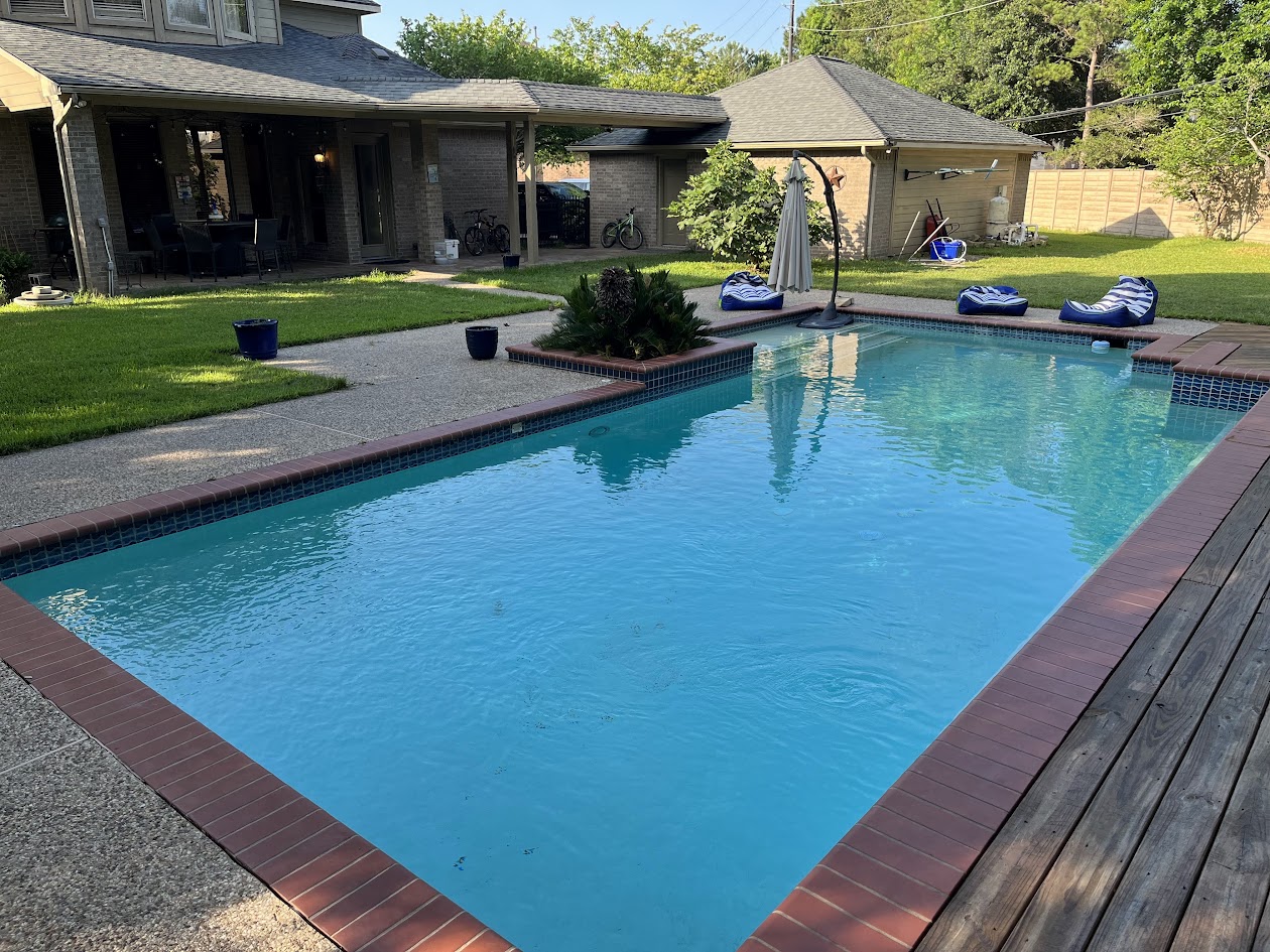 New Spa Coping Tile and Spray Deck, Katy TX, CHR Builder Renovation project in Katy, TX