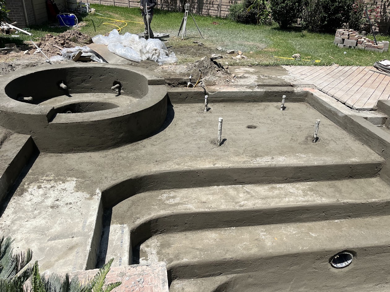 New Spa Coping Tile and Spray Deck, Katy TX, CHR Builder Renovation project in Katy, TX
