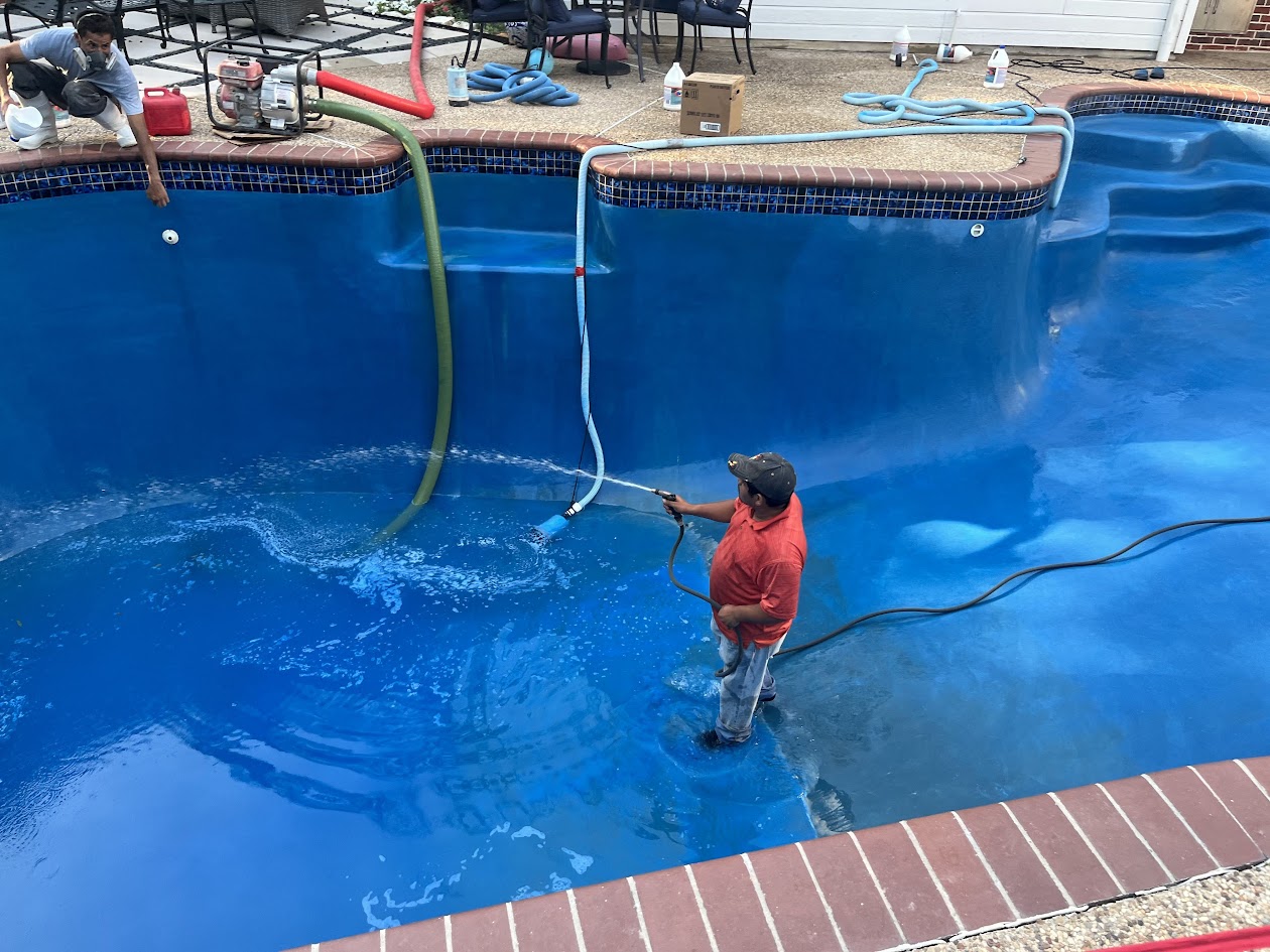 Plaster Pool Resurfacing and Acid Wash, CHR Builder Renovation project in Katy/Houston area, TX