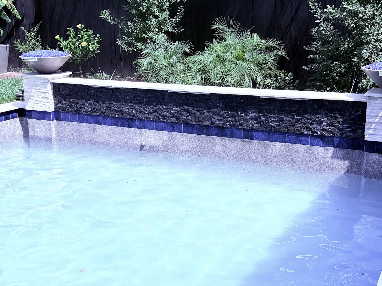 Pool Sandblasting, Calcium and Stain Removal for Like-New Finish, CHR Builder Sandblasting project in Houston/Katy, TX
