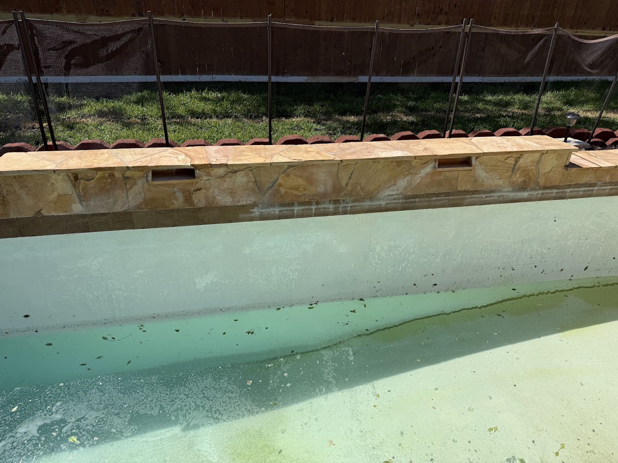Pool Tile Cleaning, Sandblasting and Acid Wash, CHR Builder Sandblasting project in Katy/Houston area, TX