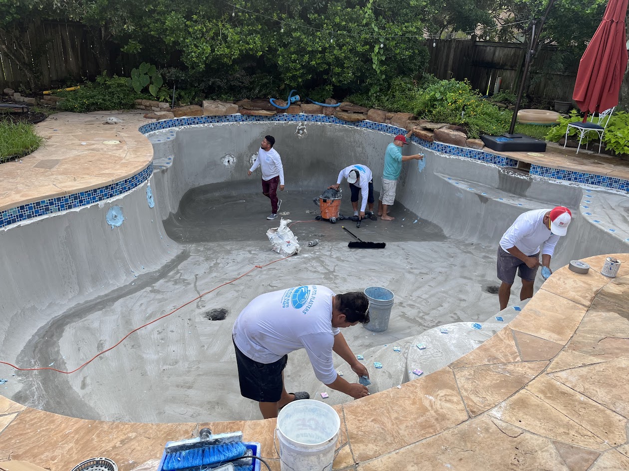 Replaster and New Tile, CHR Builder Renovation project in Katy/Houston area, TX