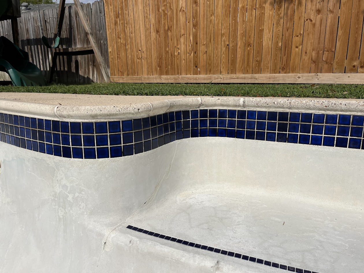 Pool Tile, Like New with Sandblasting System, CHR Builder Sandblasting project in Katy/Houston area, TX